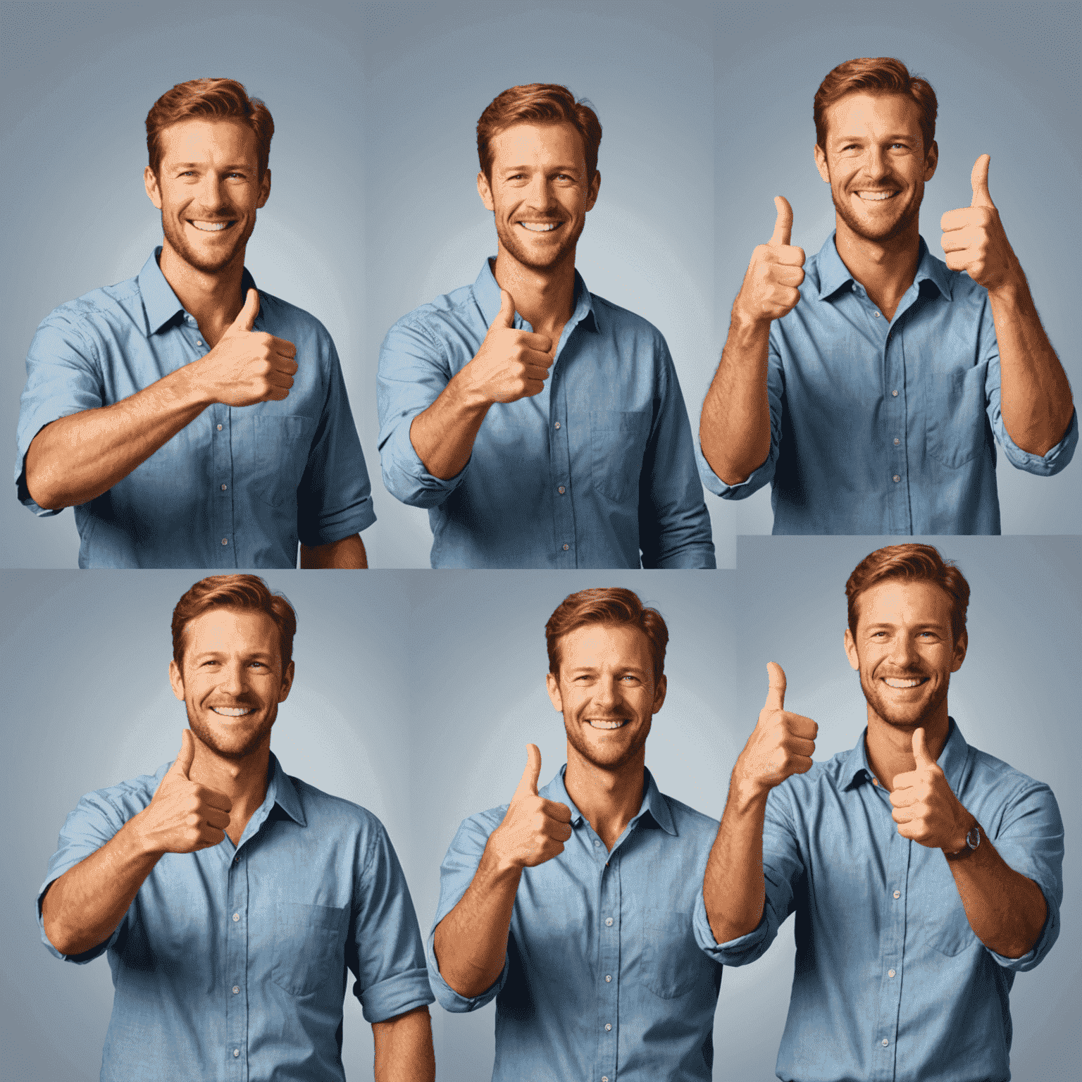 Illustration showing four common Australian gestures: the 'fair dinkum' nod, open palm gesture, 'no worries' wave, and thumbs up